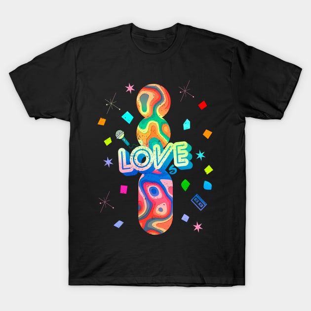 80's Love I love the 80s Tape Party T-Shirt by holger.brandt